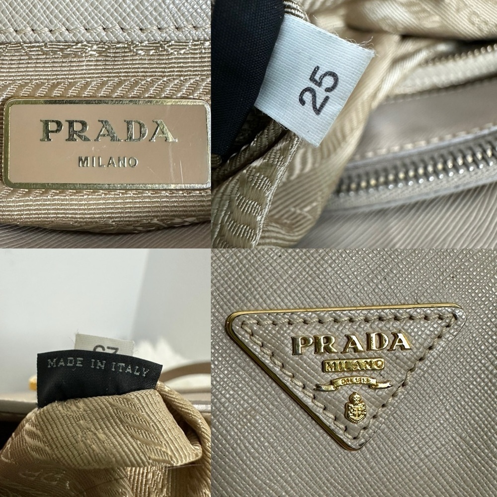 💯Authentic Prada tote Beige Leather bag🍀 - Picture 10 of 17